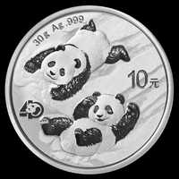 Серебряная юбилейная монета 30g Китайская Панда 10 юань 2022 Китай