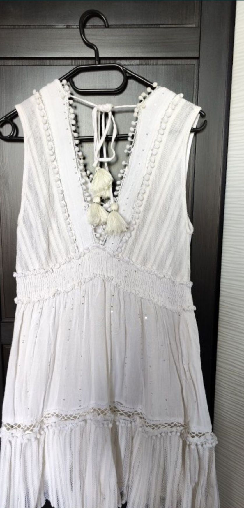 Sukienka biała ażurowa HIT na lato r. 38