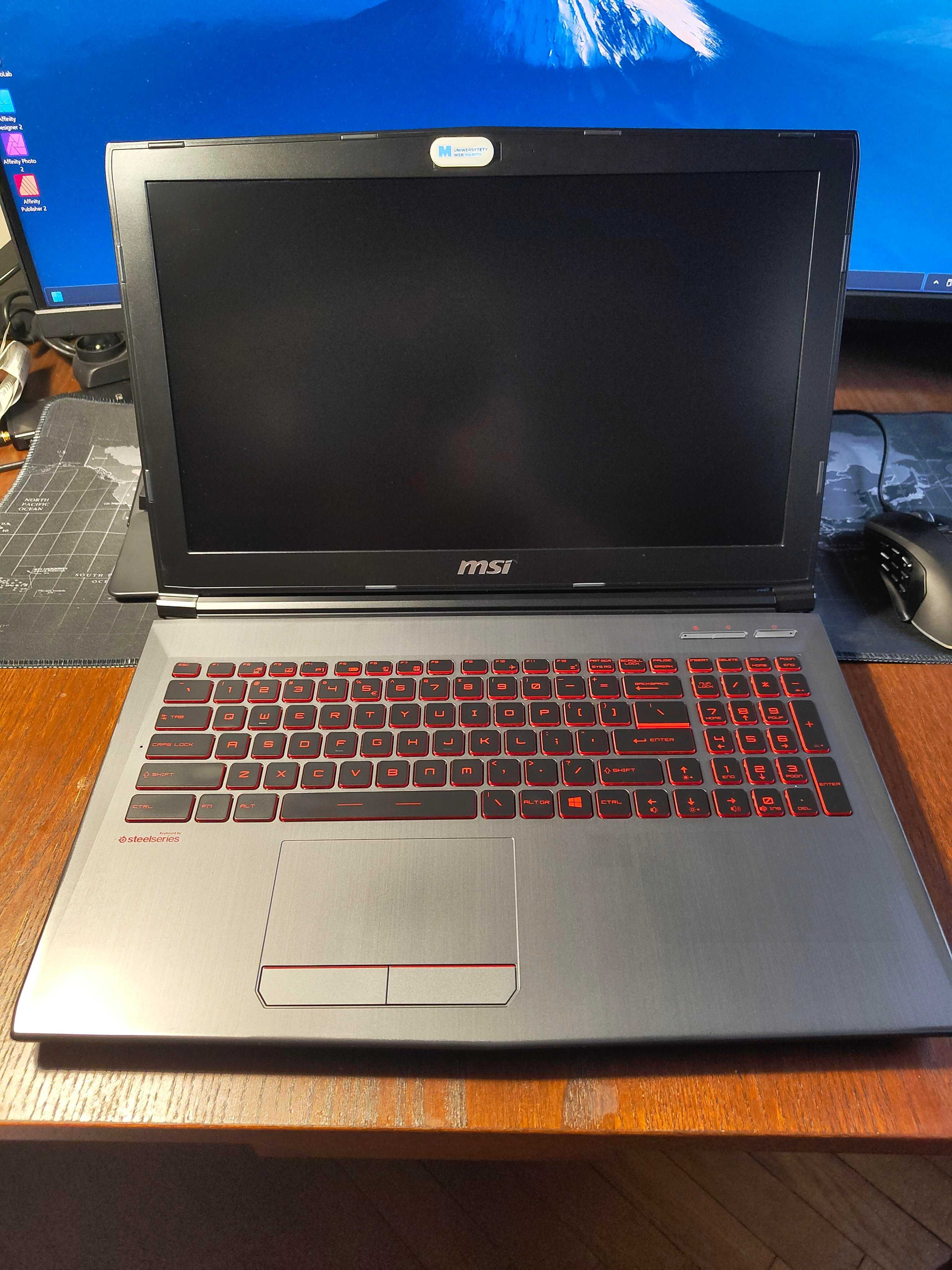 Laptop / notebook gamingowy MSI GV62 7RD i5 / 16GB RAM / GTX 1050