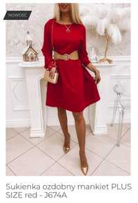 Sukienka czerwona święta boze narodzenie wigilia jak nowa