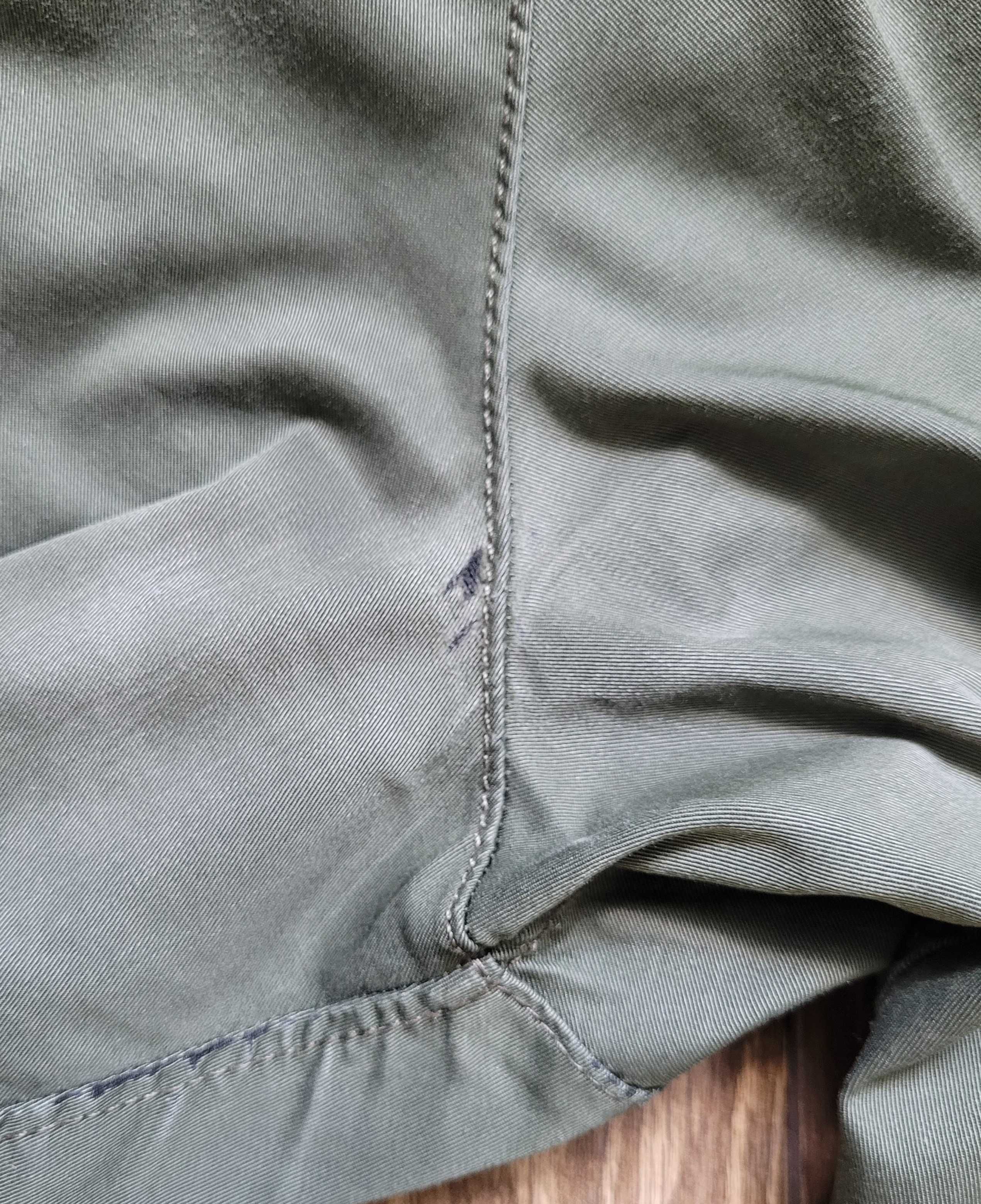 spodnie Esprit 33/34 relaxed slim 100% bawełna khaki do kostek