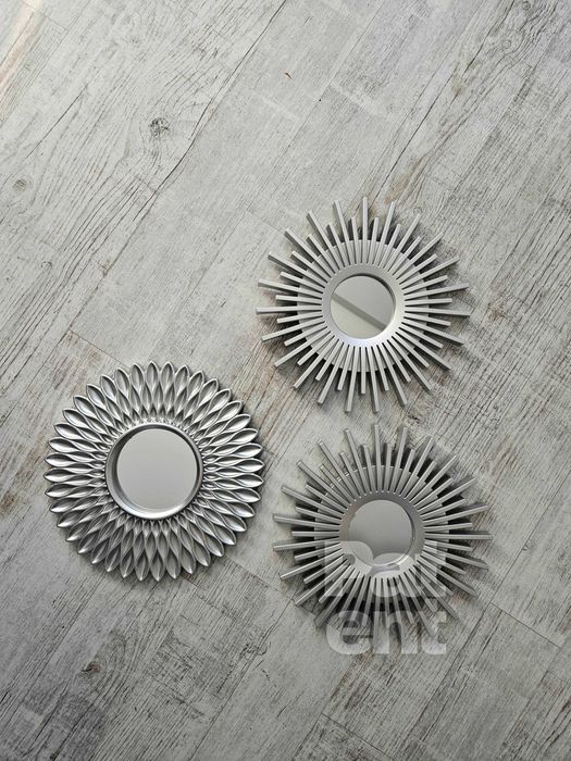Lustra zestaw 3 luster w srebrnych ramkach do domu na ścianę dekoracja