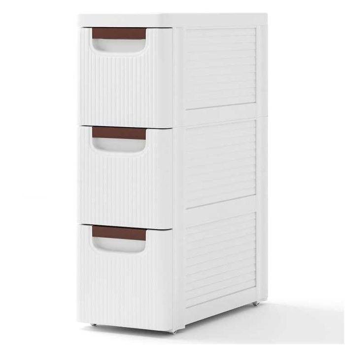 Mobilna szafka 3-szufladowa Costway, biały