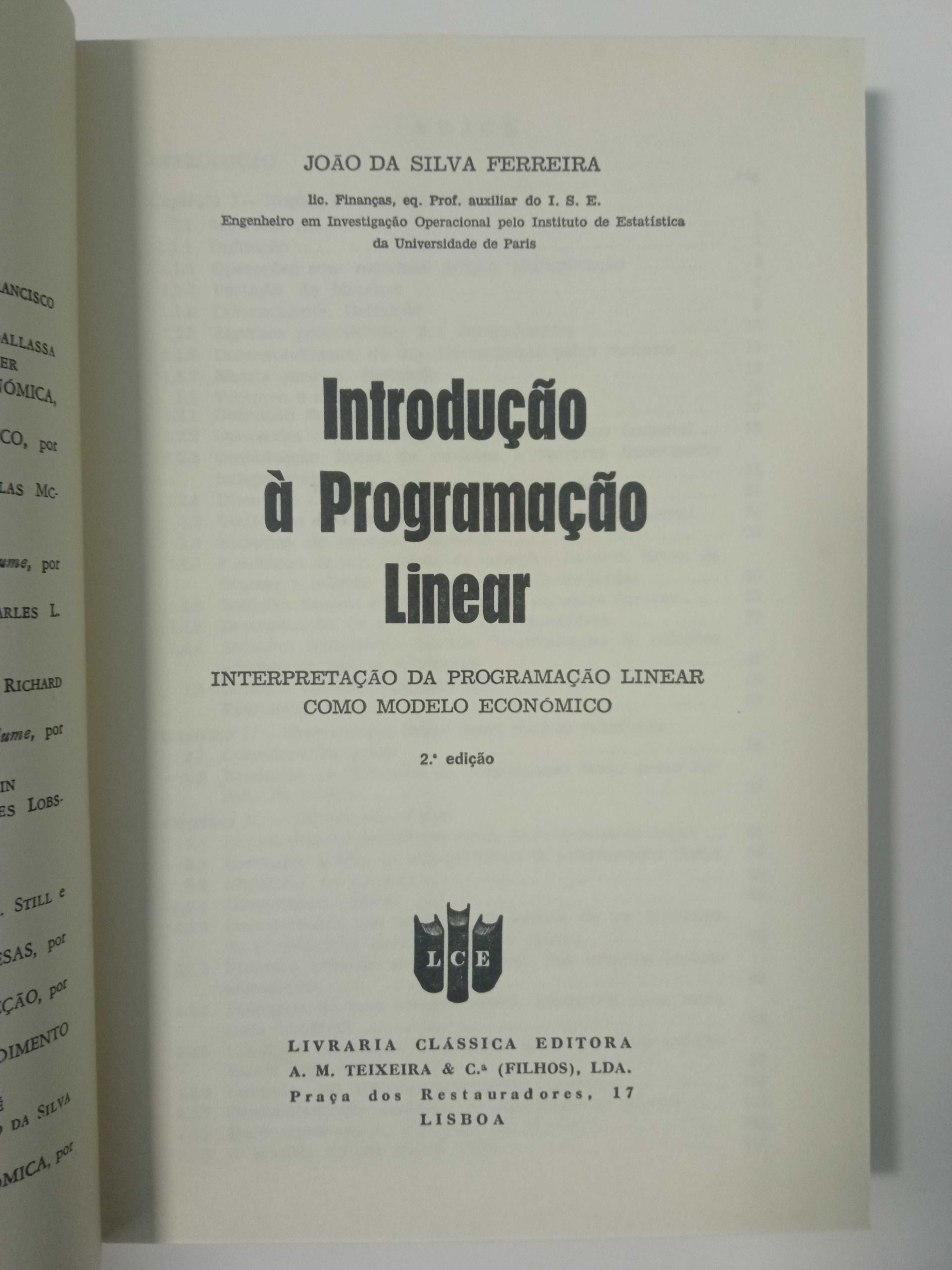 Introdução à programação Linear, de João da Silva Ferreira