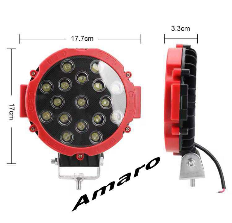 2 Farois de Led 51W 3800LM IP67 Jipe/Off Road/4x4 (2 Cores) | NOVOS