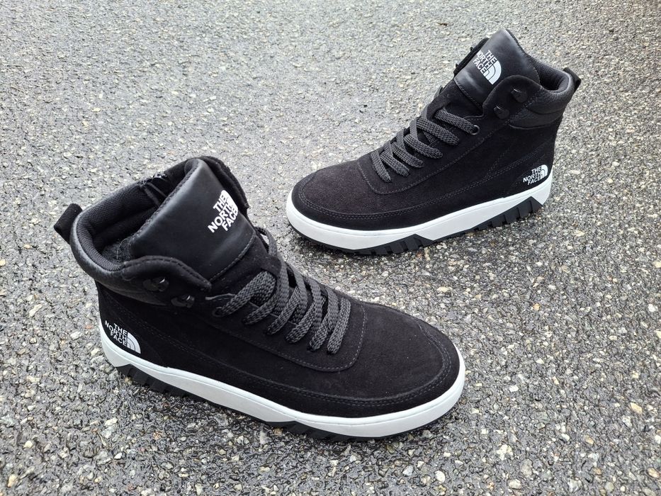 Мужские зимние кожаные прошитые кроссовки на молнии замке NORTH FACE