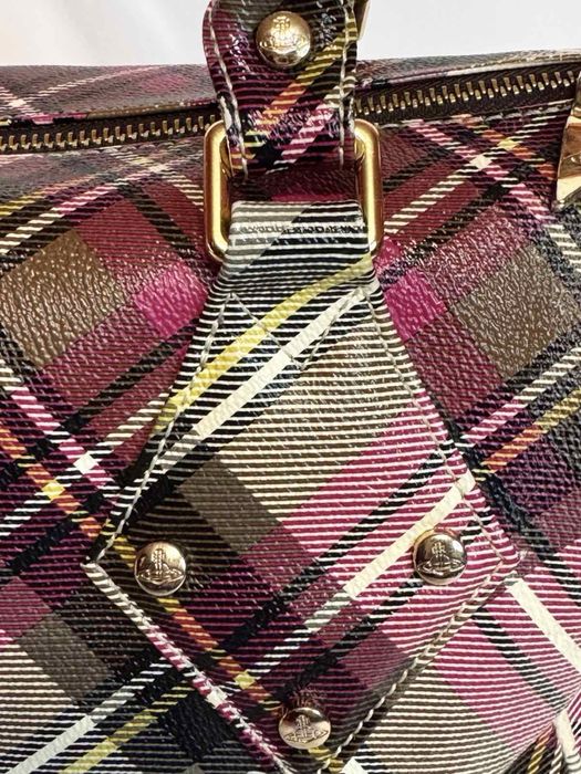 Vivienne Westwood Оригінал Сумка Боулер Тартан Шкіра