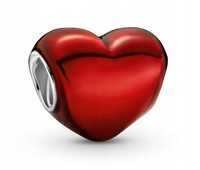 CHARMS typu Pandora Metaliczne czerwone serce 925 nowy
