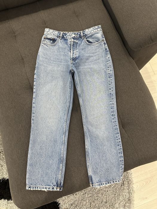 Джинси zara straight 36 38 сині сірі чорні