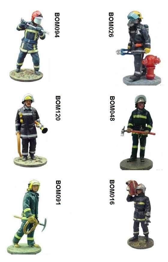 Figuras Bombeiros em chumbo, bonecos escala 1:32