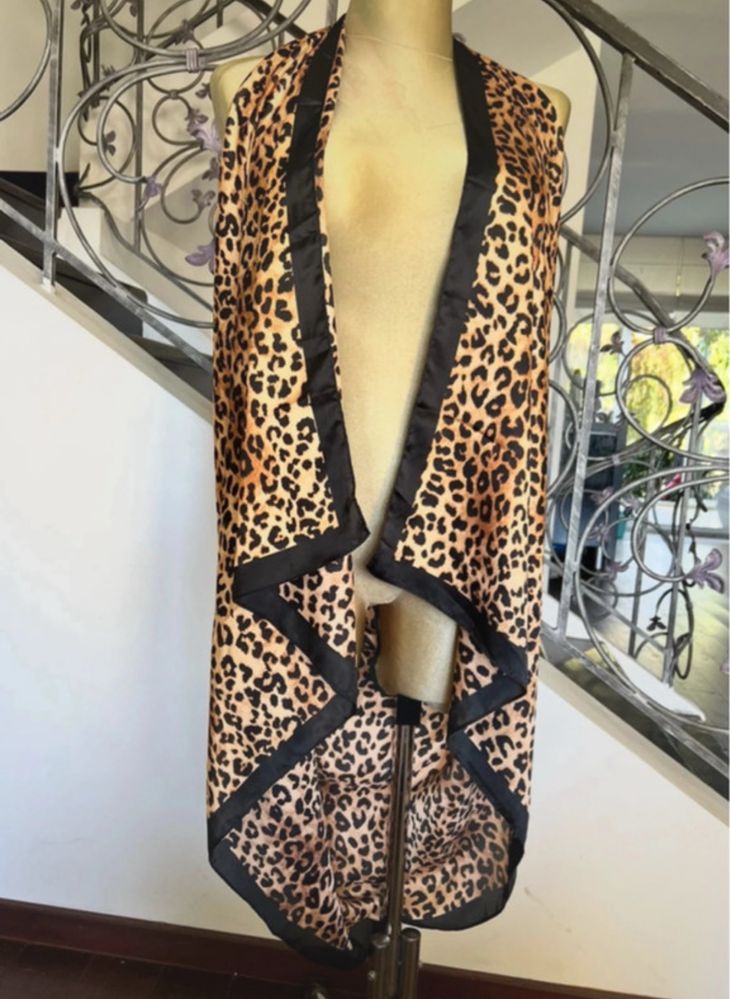 Chusta plażowa  szal pareo sarong panterka 180 x 85 plaża wakacje lato