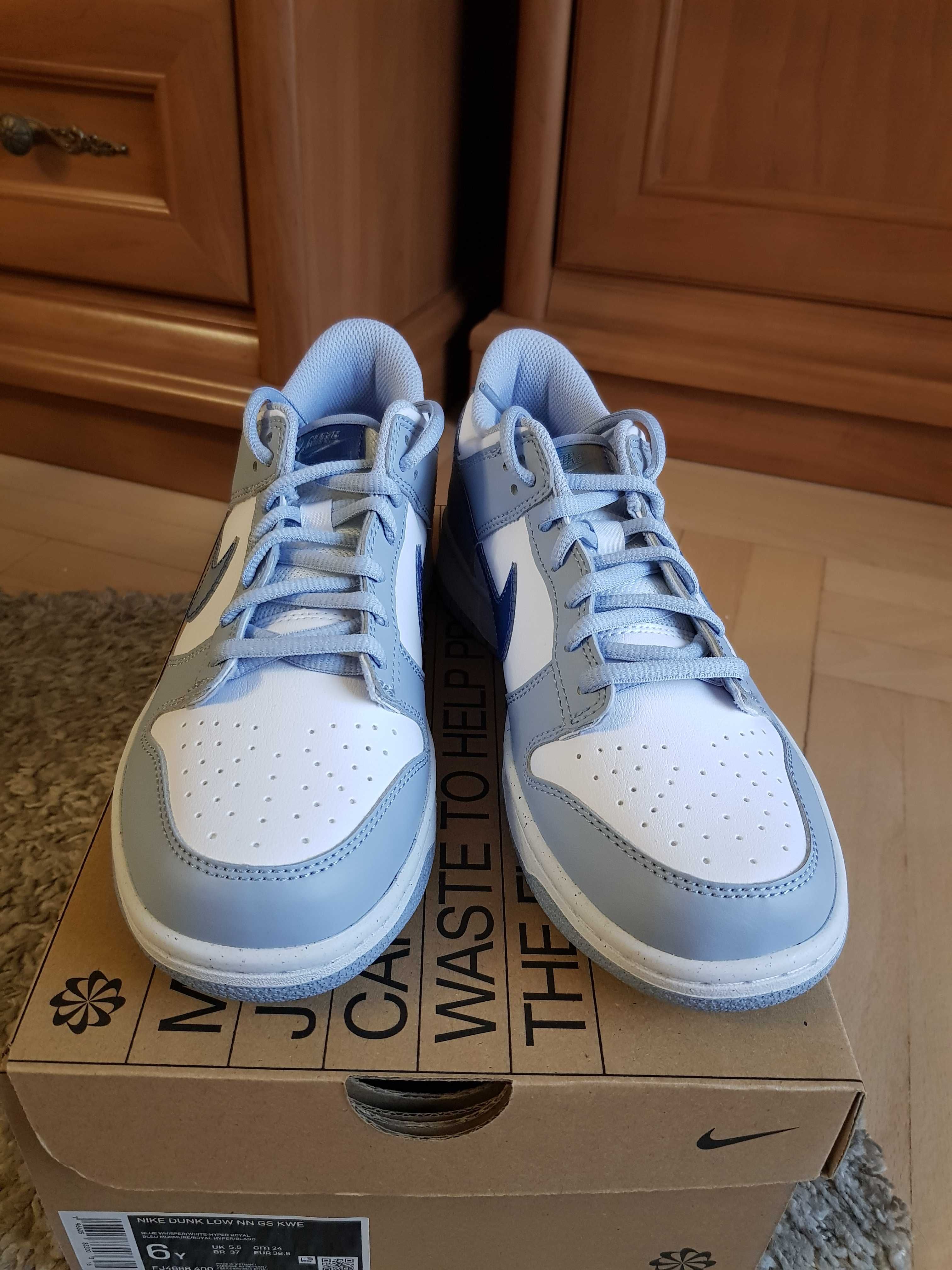 Nike 38,5-6Yus dunk low nexy blue whisper nowe og box białe niebieskie