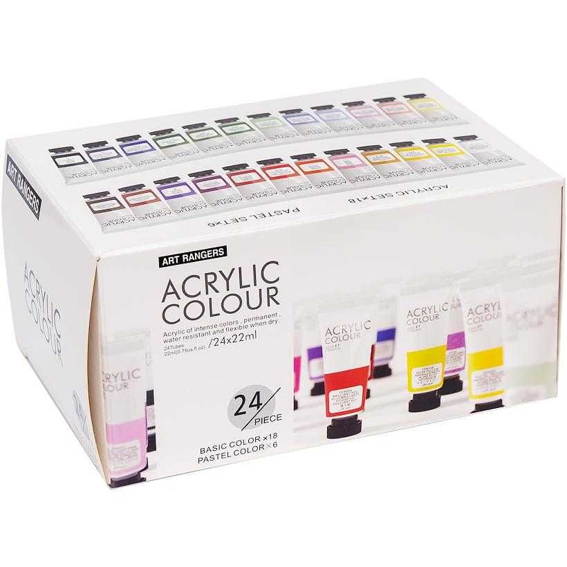 Художні акрилові фарби Art Rangers Acrylic набір 24 ​​кольори по 22 ml