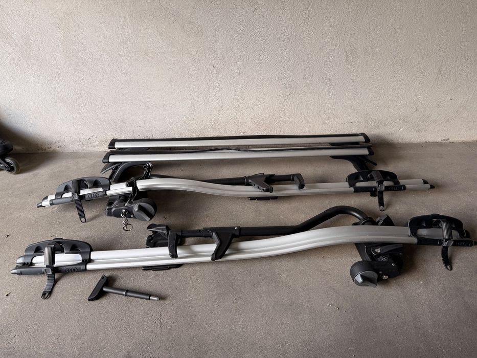 Bagażnik rowerowy 2x Thule ProRide 591 + belki bazowe Audi A4 B8 Avant
