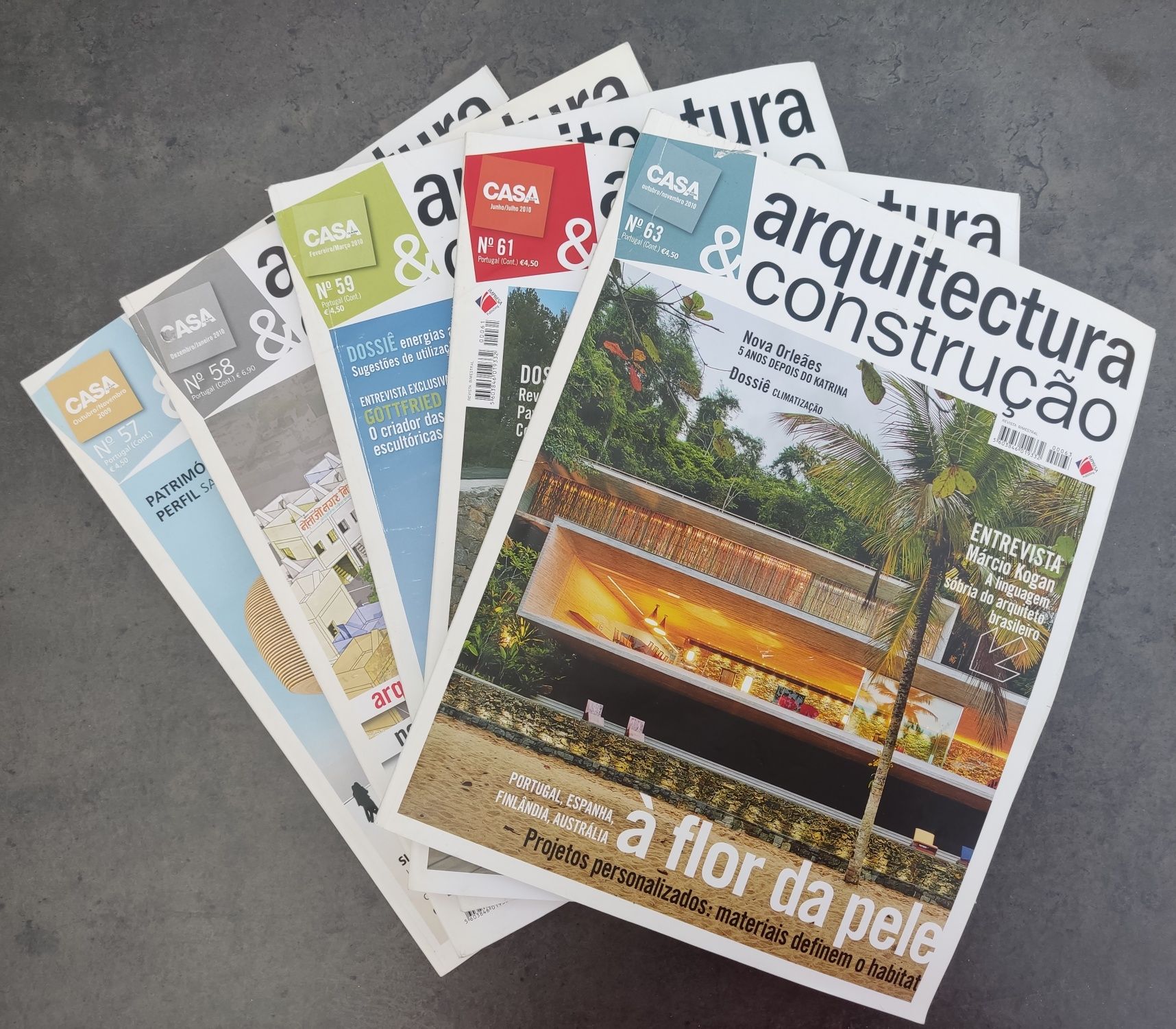 5 Revistas de Arquitectura e Construção - N°57, 58, 59, 61 e 63