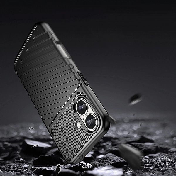 Etui silikonowe Thunder Case do iPhone 16 Plus - czarne