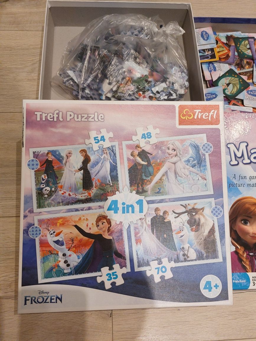 Zestaw Frozen Kraina lodu Gra memory na ćwiczenie pamięci, puzle