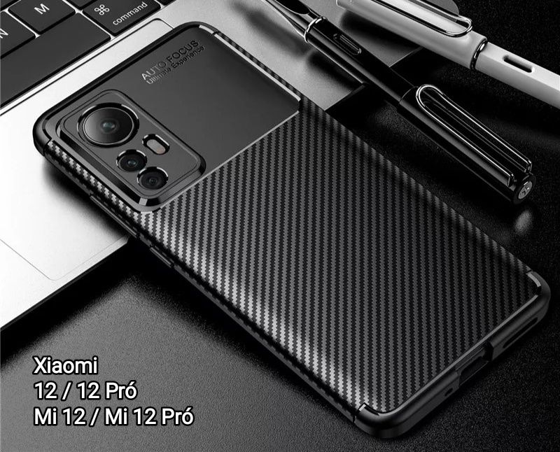 Capa T/ Fibra Carbono Xiaomi Redmi 10 /Redmi 10C / Xiaomi 12 / 12 Pró
