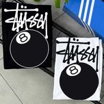 Футболка STUSSY 8 Ball • Чорний, Білий • 100% бавовна • Стусси 8 Балл