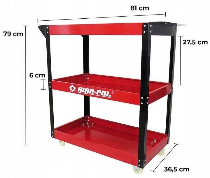 Мобільний сталевий візок 3 полки Тележка для инструментов на колесах