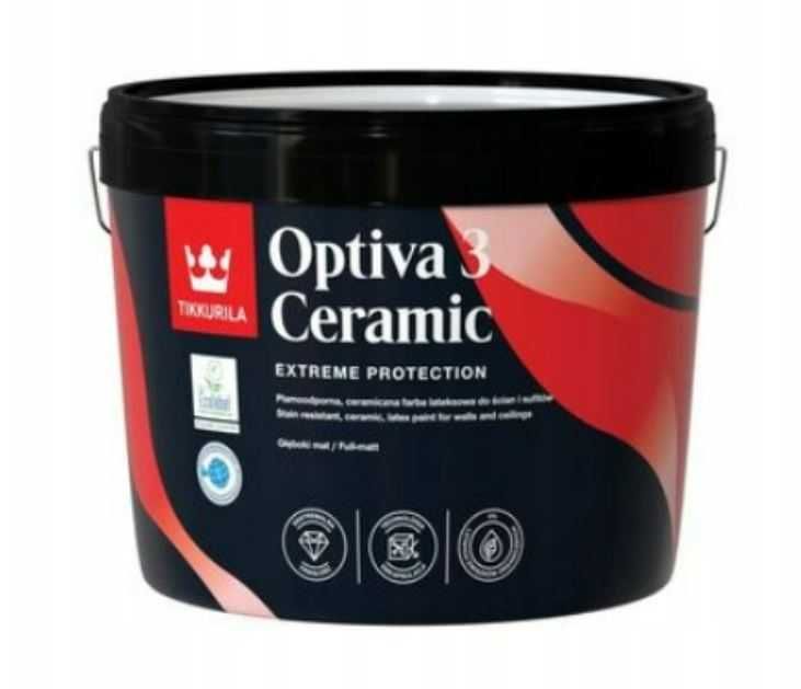 Tikkurila Optiva Ceramic Super Matt 3 - Biała. Pojemność 9 l.