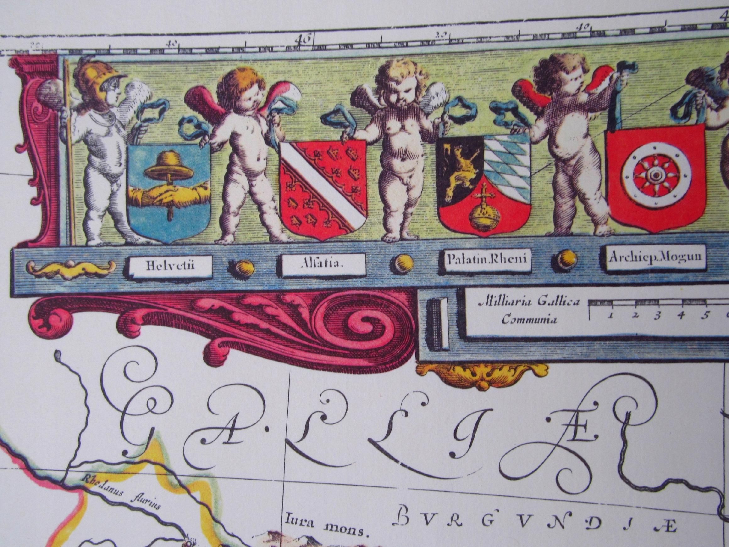 stara mapa 1663 ren niemcy europa rzeka godła 51