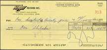 Cheque assinado Frank Zappa