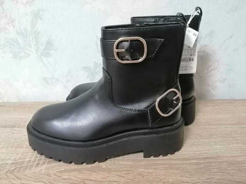 Сапоги ботинки zara деми 36 - 38 мощная подошва