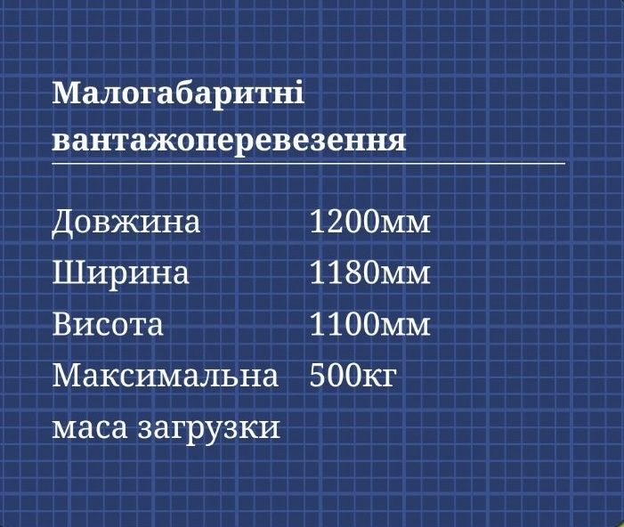 Малогабаритные перевозки, грузоперевозки, доставка (1000кг)