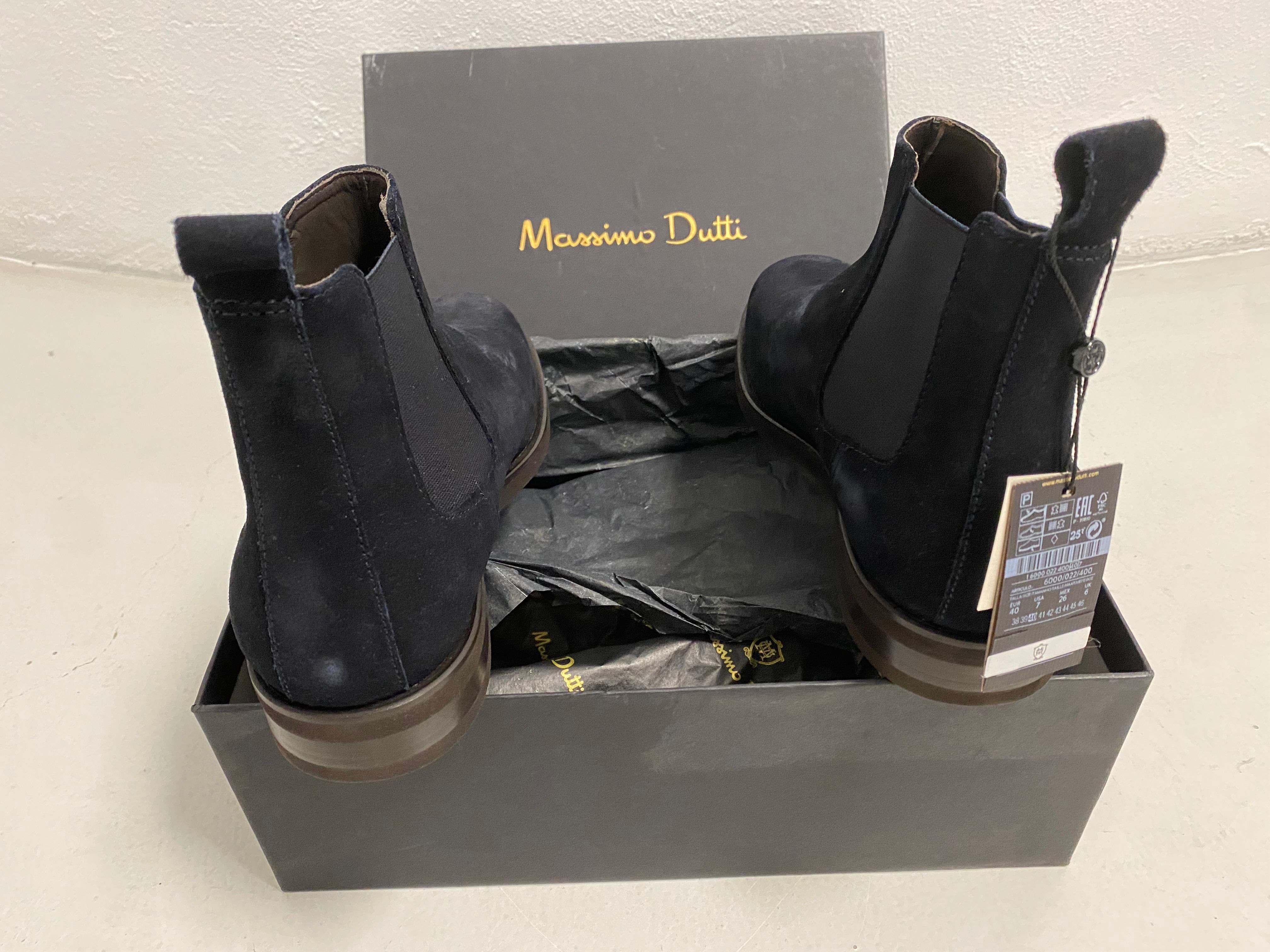 Botins NOVOS elásticos de Coutre Azul Massimo Dutti