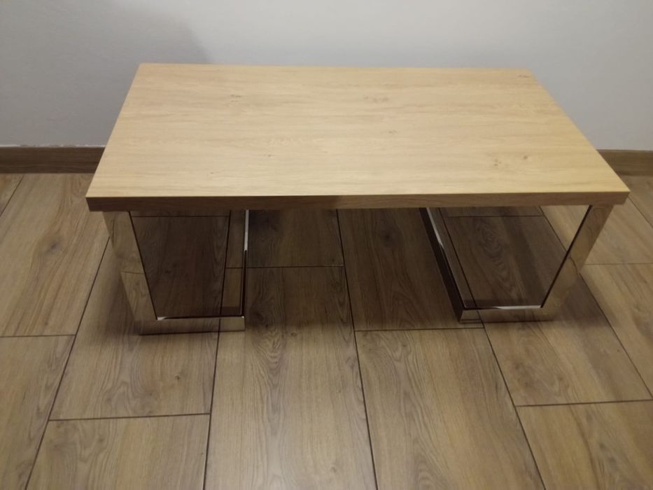 ława stolik kawowy Glamour loft dąb kamienny nierdzewka