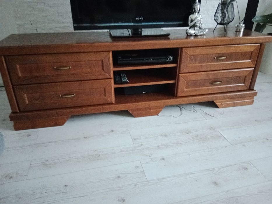Komoda drewniana dębowa szafka z szufladami z debu regal dąb 200 x 47