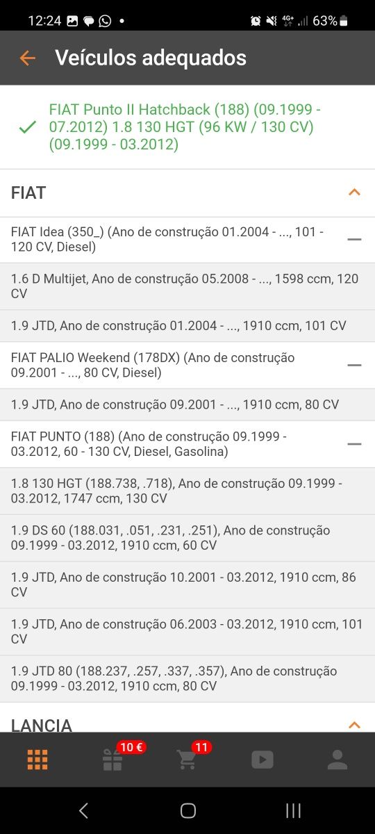 Filtro de ar meyle para Fiat Punto JTD/HGT