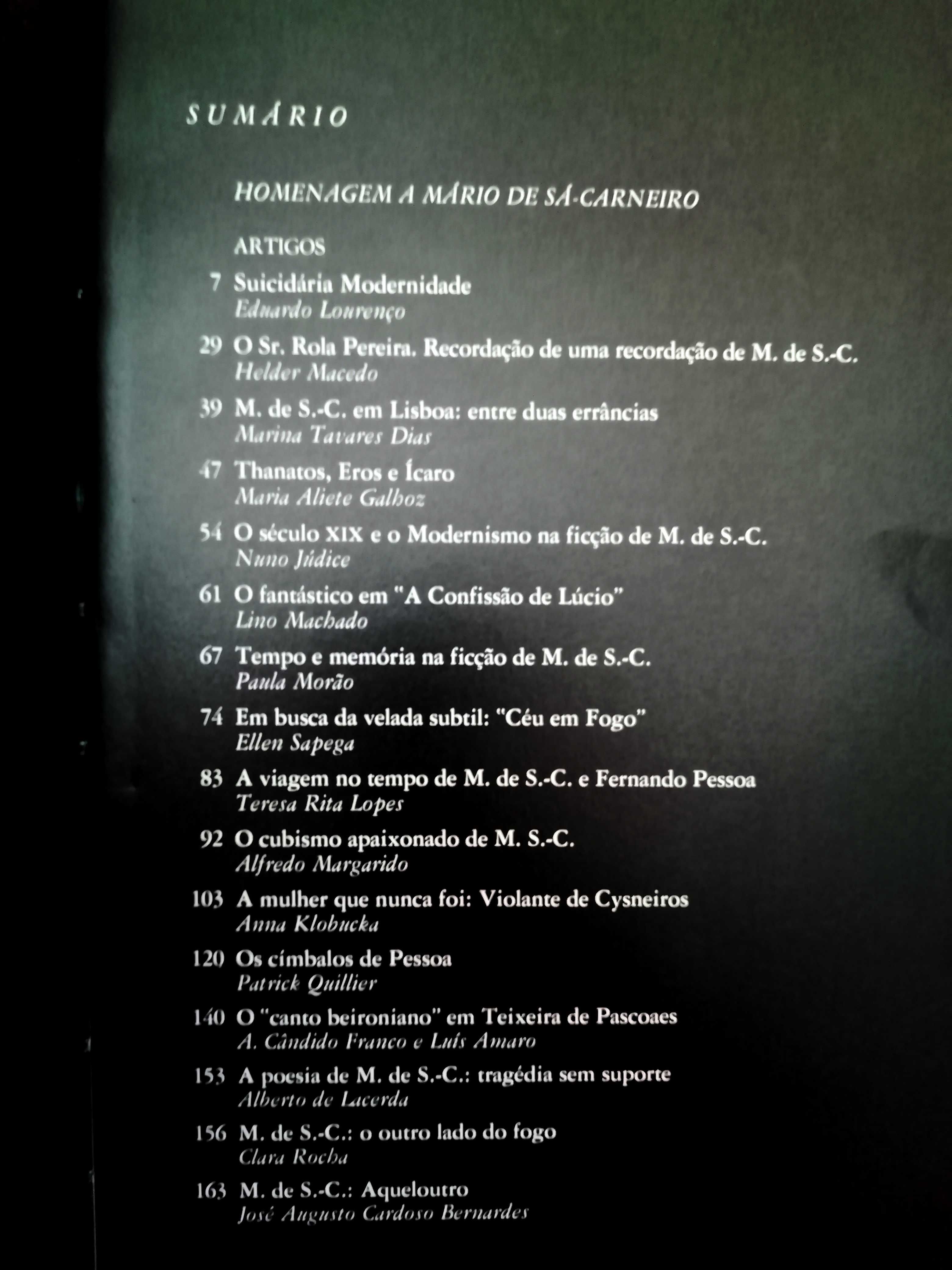 Revista Colóquio Letras - Edição dedicada a Mário de Sá-Carneiro