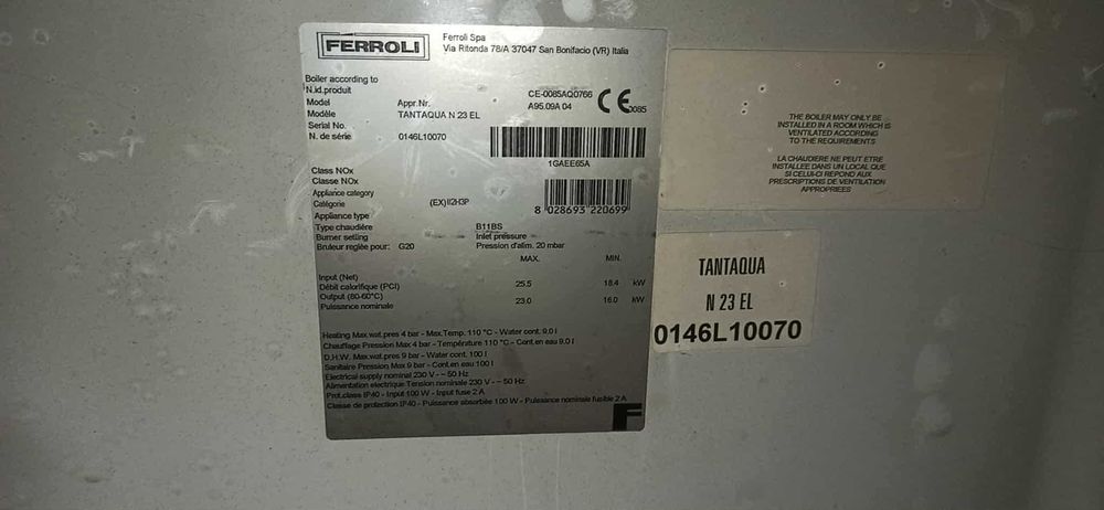 Piec Gazowy Ferroli Tantaqua N23 El