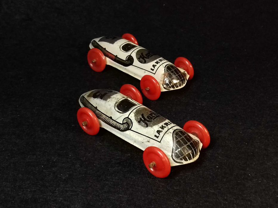 2 Haribo Lakrids - 1950's Tinplate Racer Cars - made in Germany