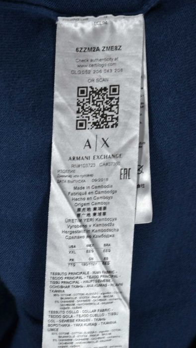 ARMANI EXCHANGE AX Sweter Męski XXL Bawełna Kaszmir Oryginalny