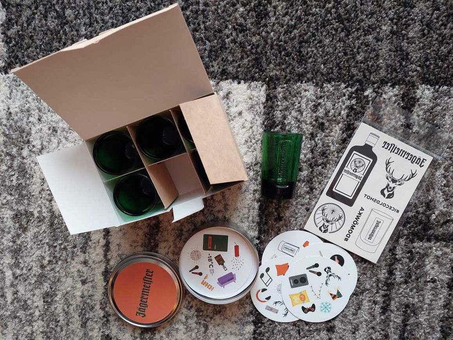 Kieliszki, tatuaże, gra Dobble Jägermeister, nówka, prezent!