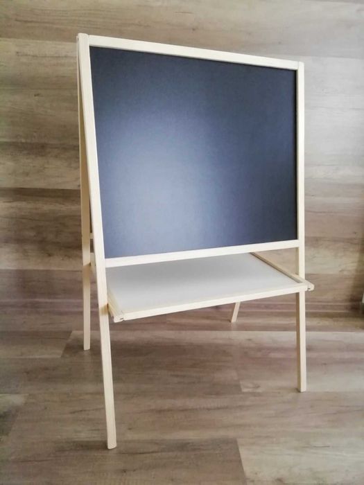 Мольберт детский магнитный двухсторонний натуральное дерево, дошка 3в1