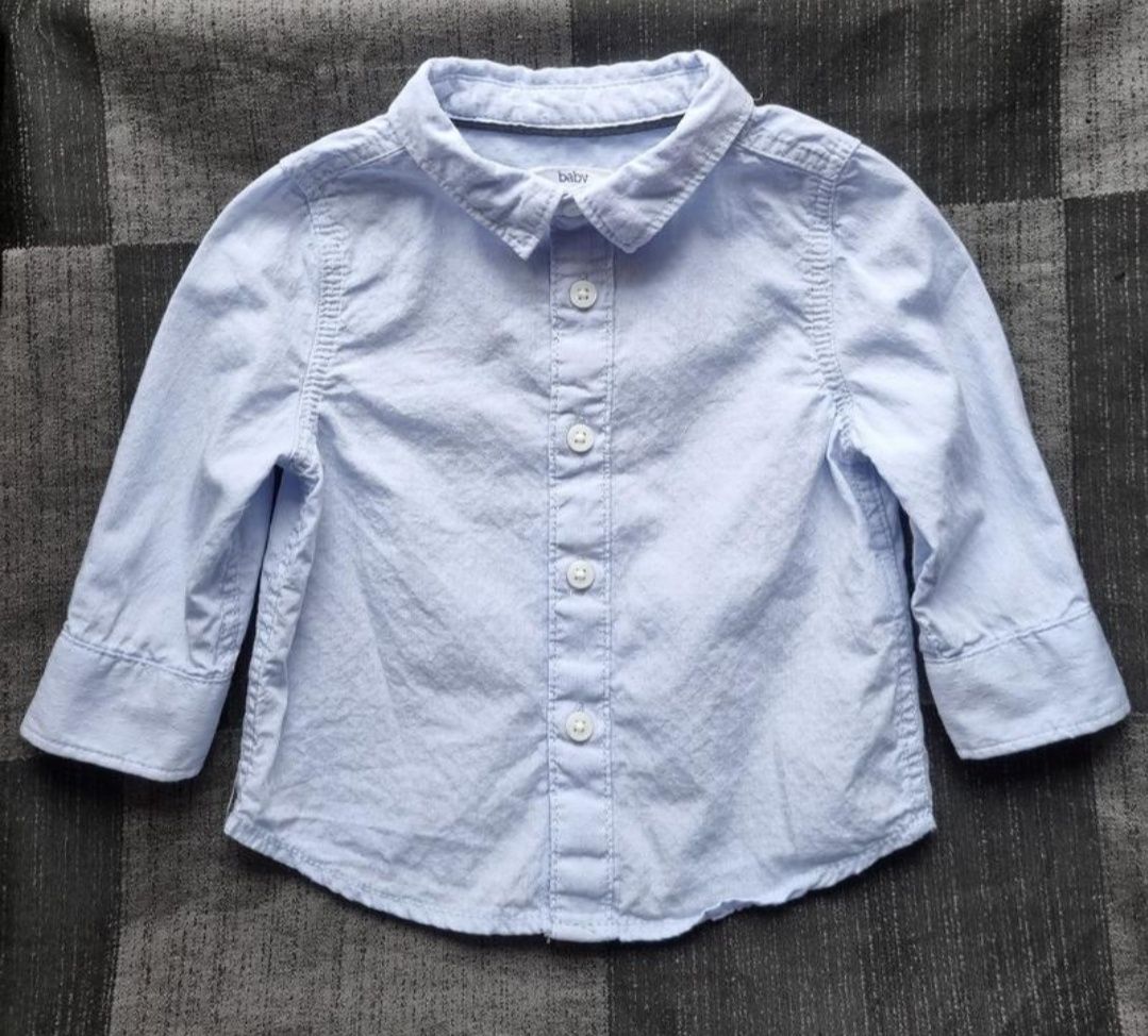 Костюм модна блакитна бавовняна сорочка і сіра жилетка на хлопчика c&a