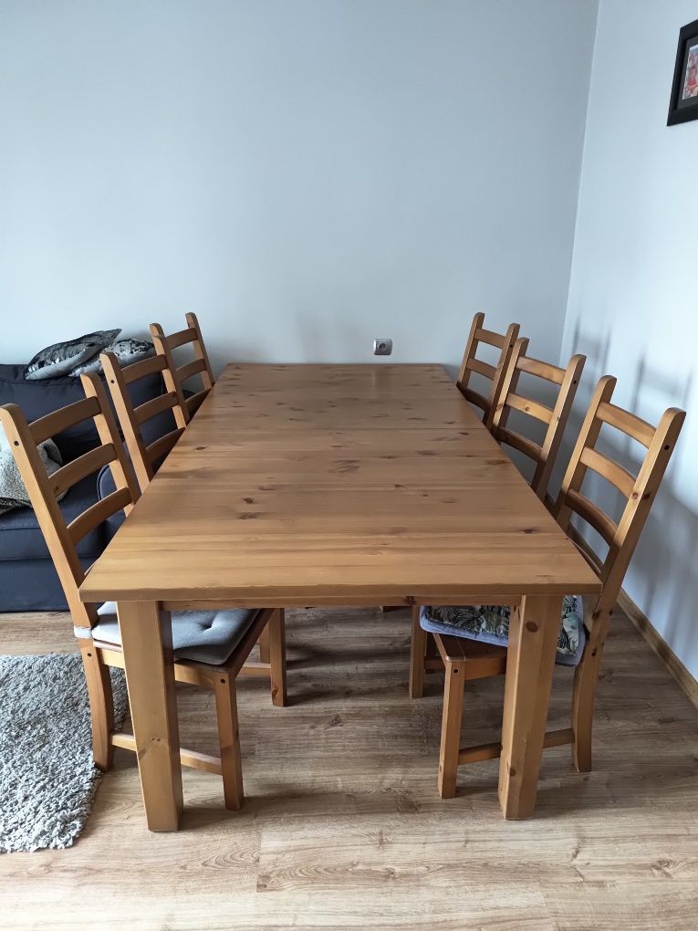 Stol rozkladany z 6 krzesłami ikea