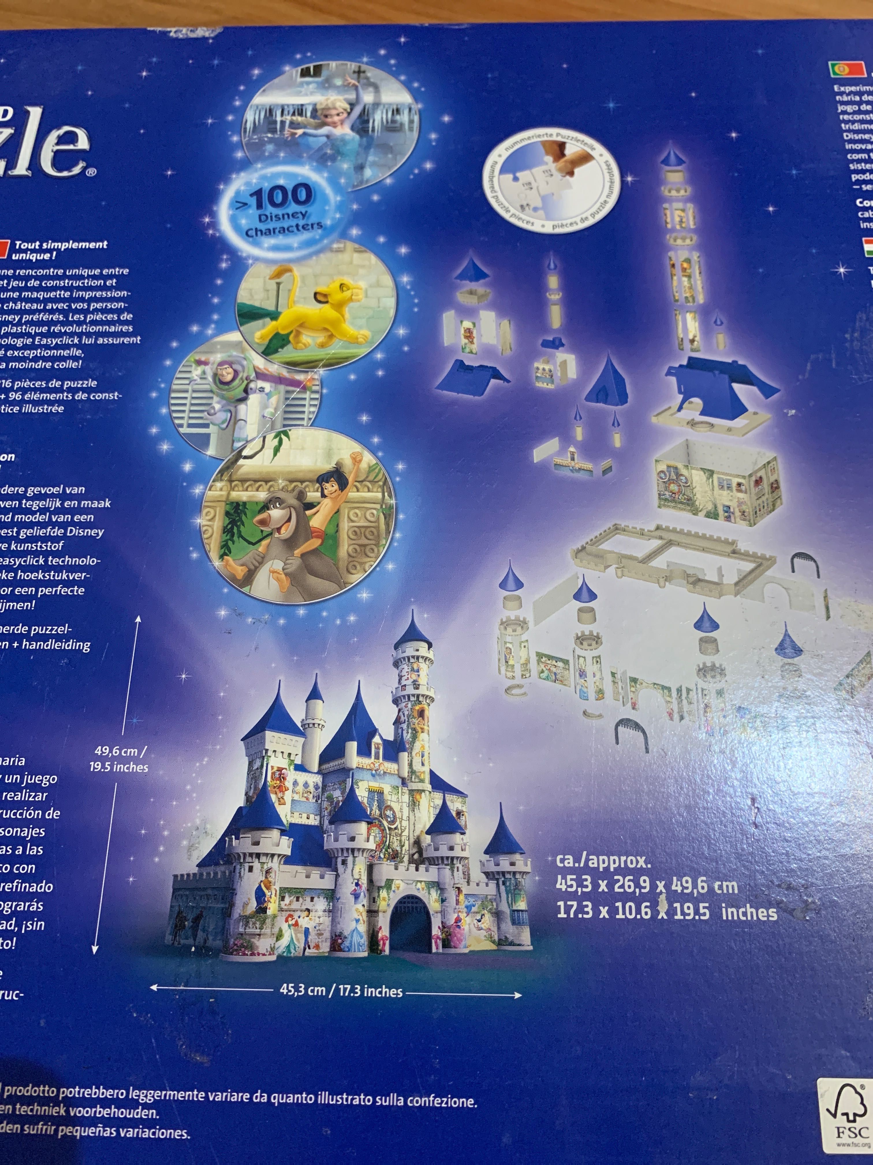 Puzzle 3 D zamek Disney