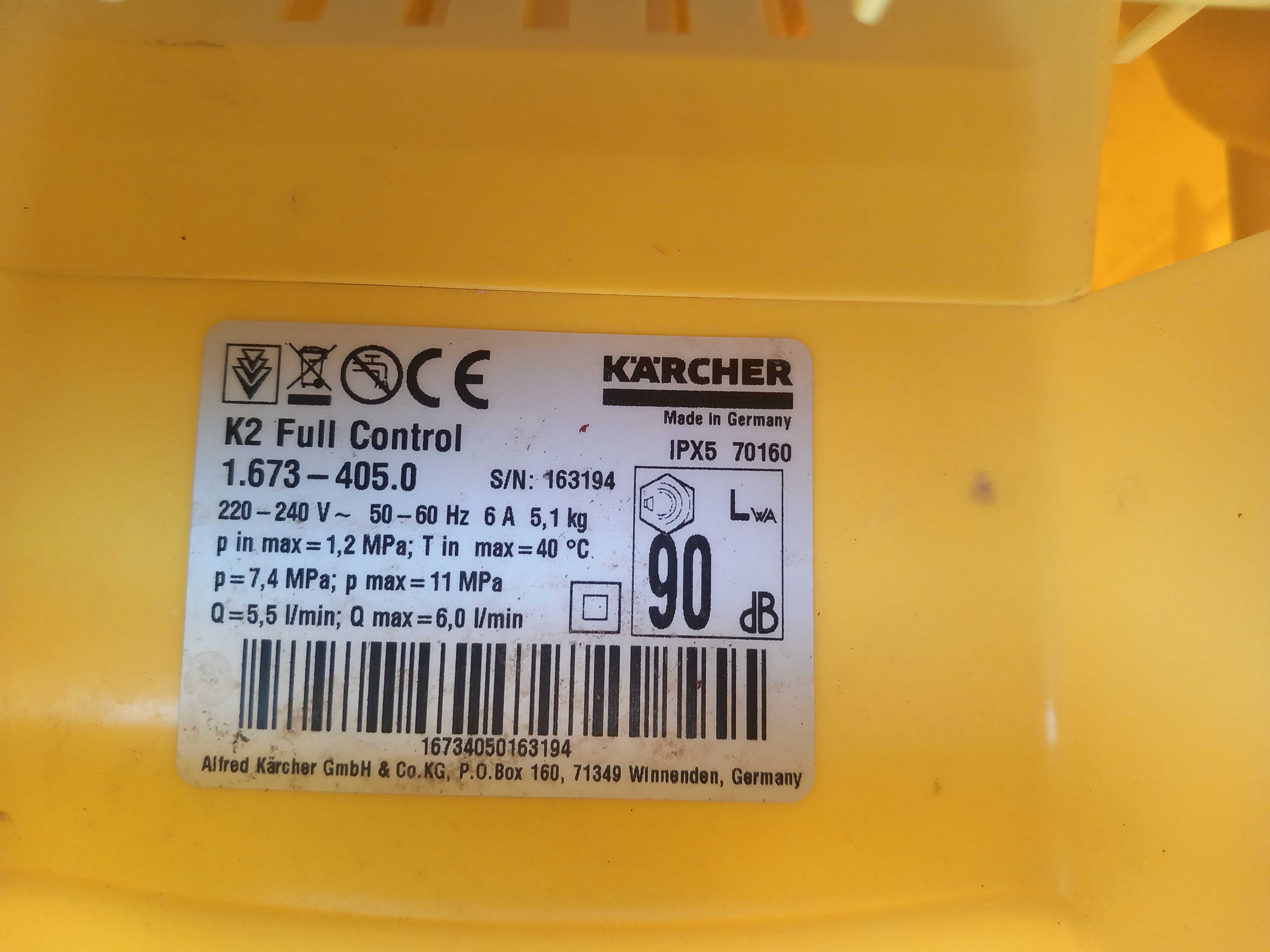 Myjka ciśnieniowa Karcher K2 full control jak nowa !!