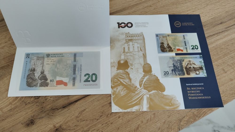 Banknot Kolekcjonerski NBP - 80 rocznica Powstania Warszawskiego