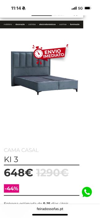 Cama Casal Cabeceira+Sommier+Colchão