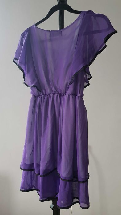 Fioletowa retro/vintage kawaii sukienka mgiełka, S/M