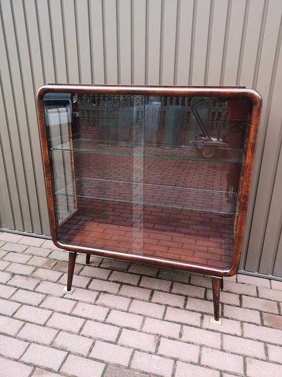 Witryna Biblioteka ART-DECO Orzech Zgrabna Stara Antyk Po Renowacji.