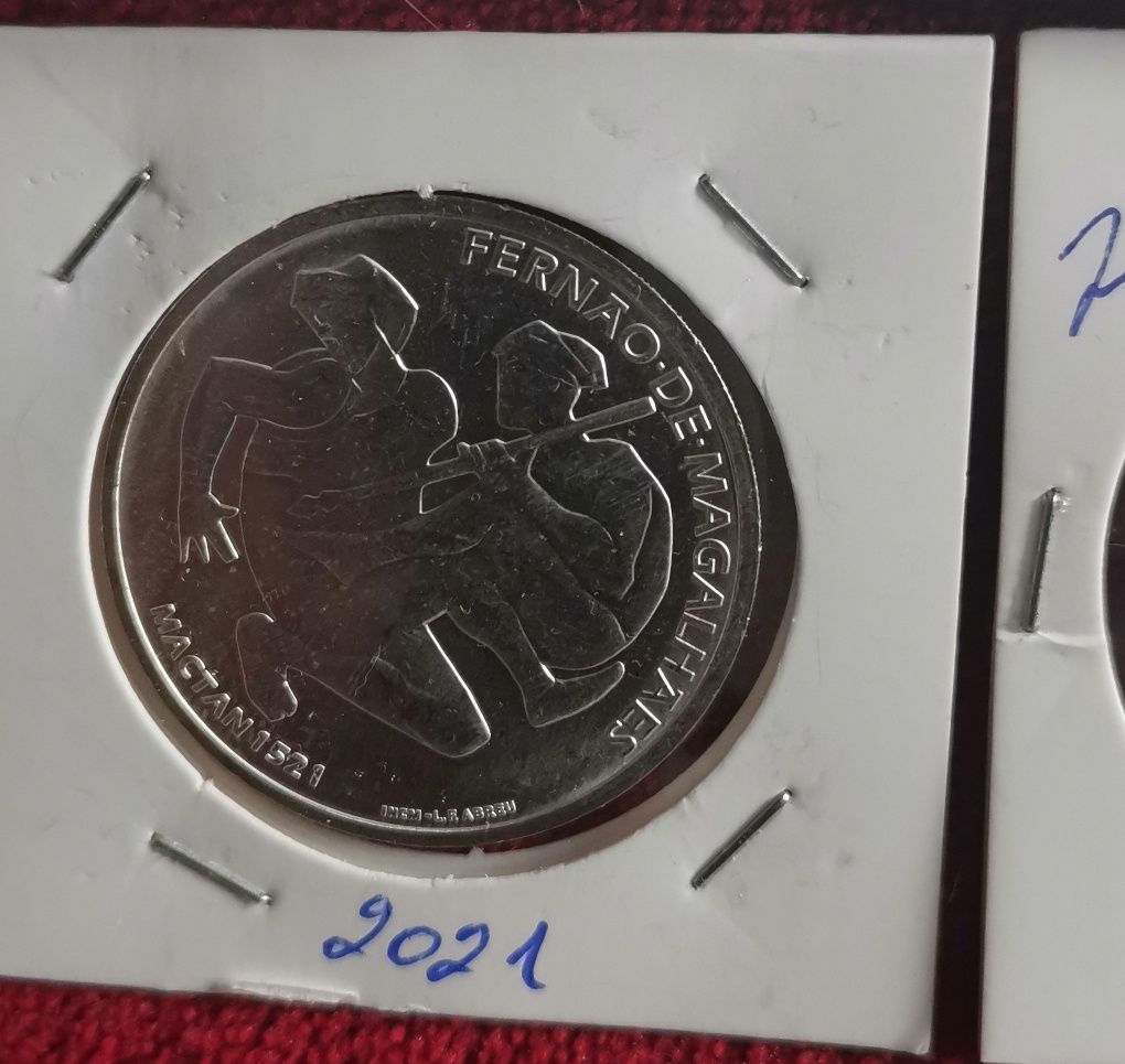Conjunto das moedas prata Fernão Magalhães