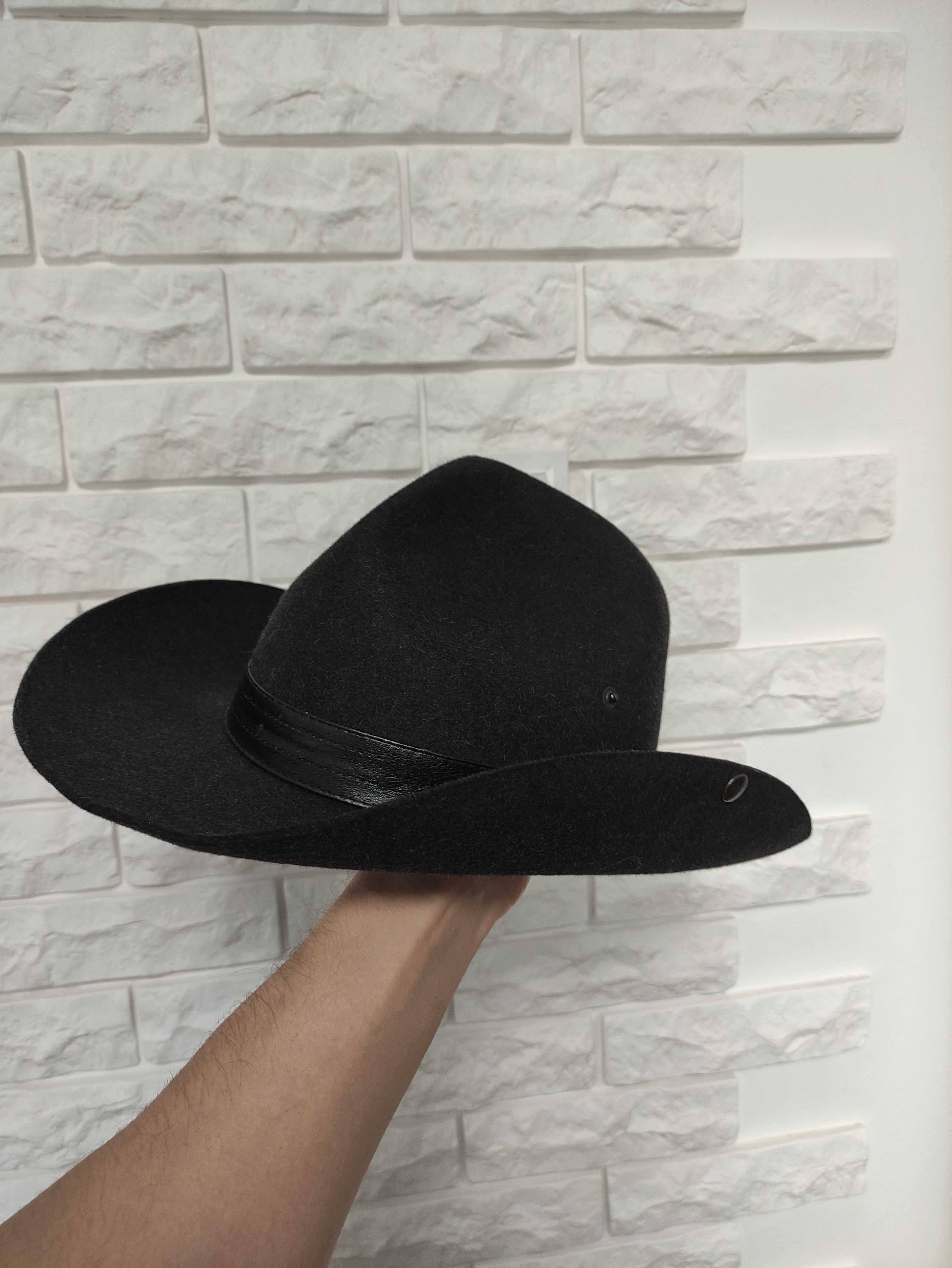 Cima Switzerland 57 р капелюх чорний ковбойський шерстяний шляпа