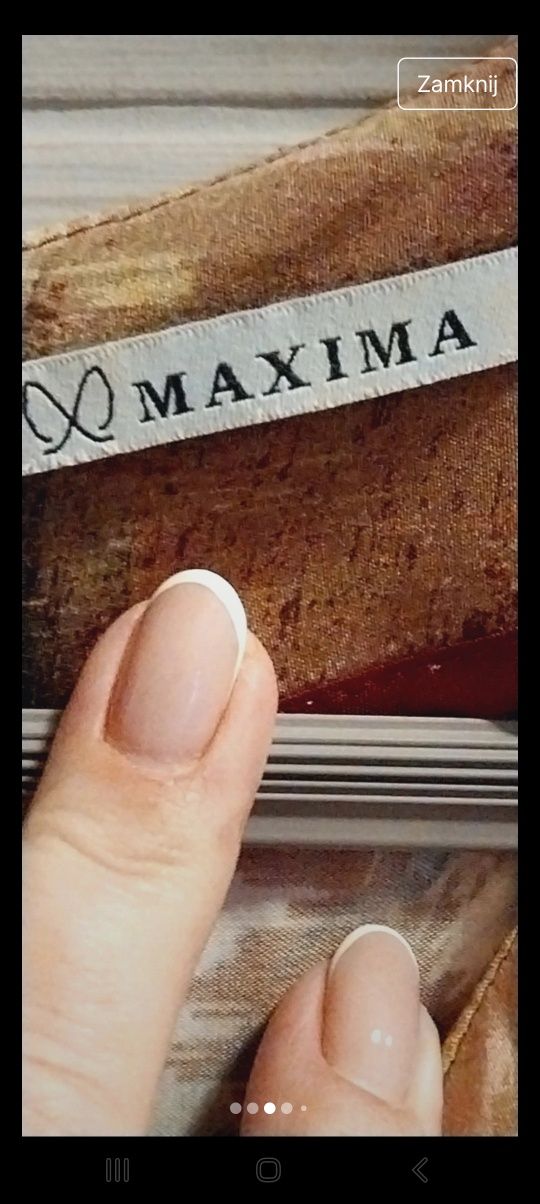 Elegancka wiskozowa sukienka r.46 marki Maxima stan bardzo dobry